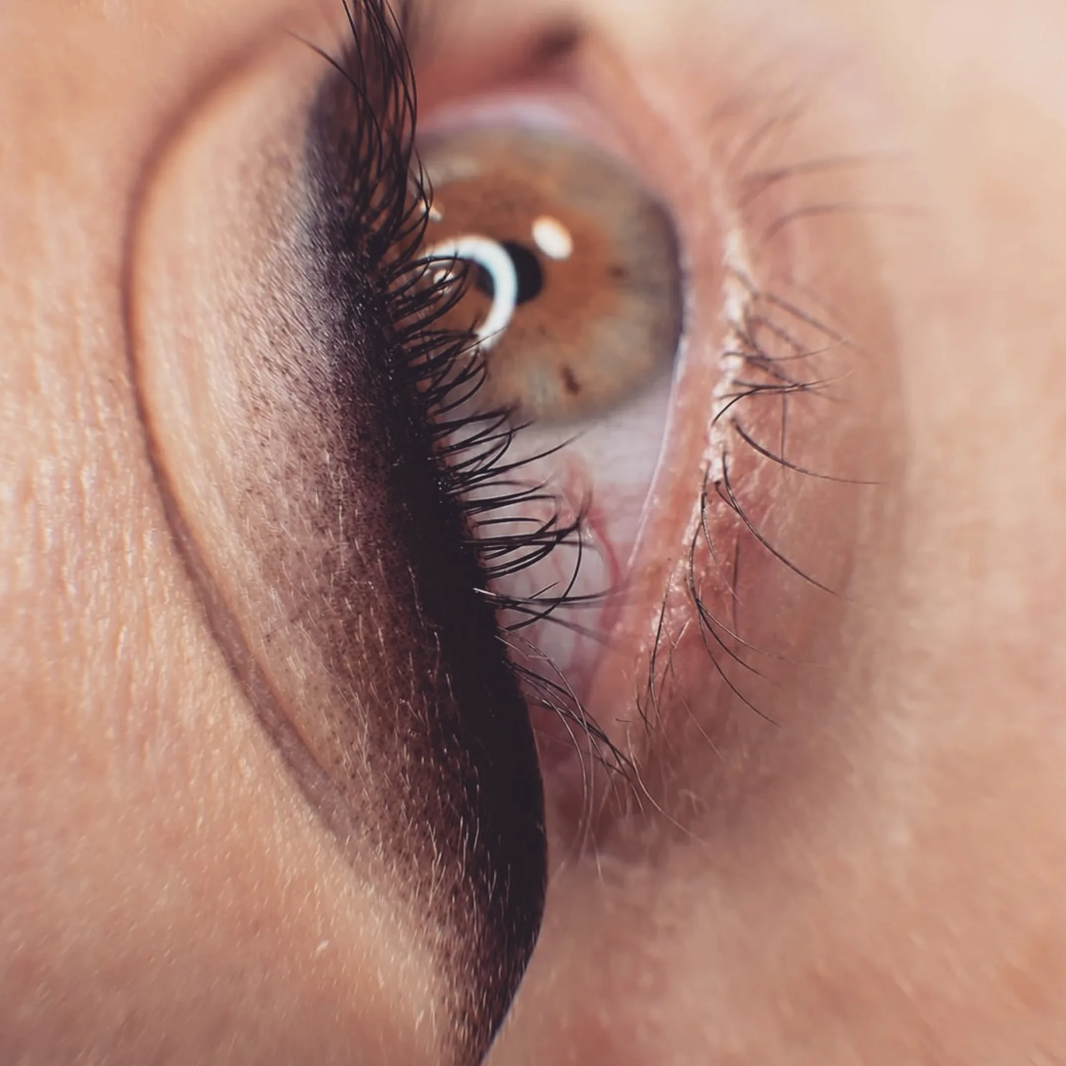 close-up of eye with permanent eyeliner