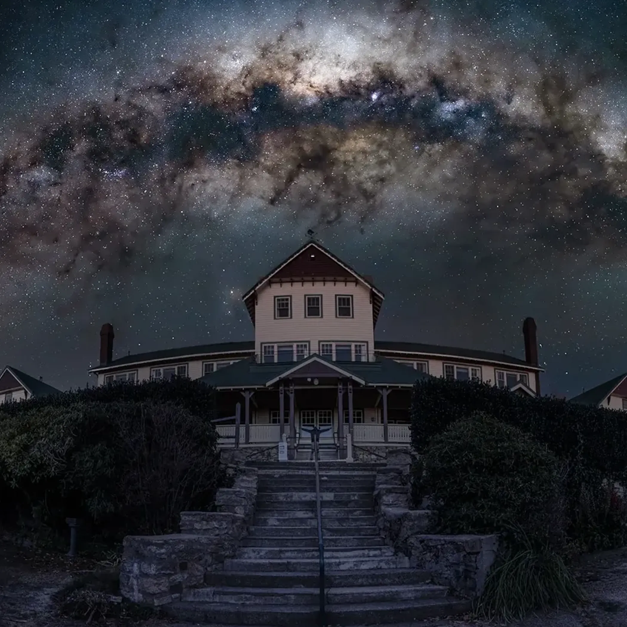 mount buffalo alpine landmark under night sky