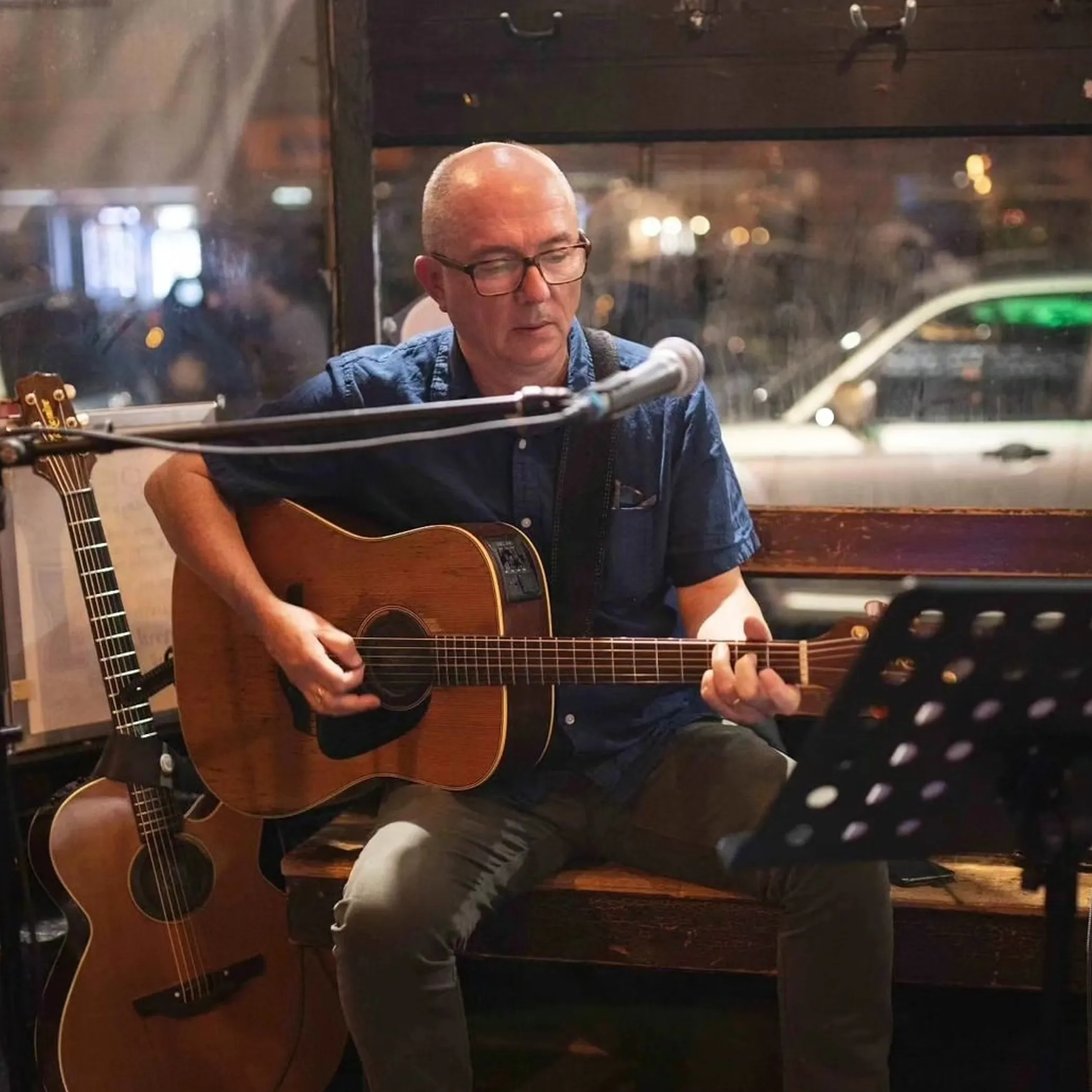 live musician performing in pub